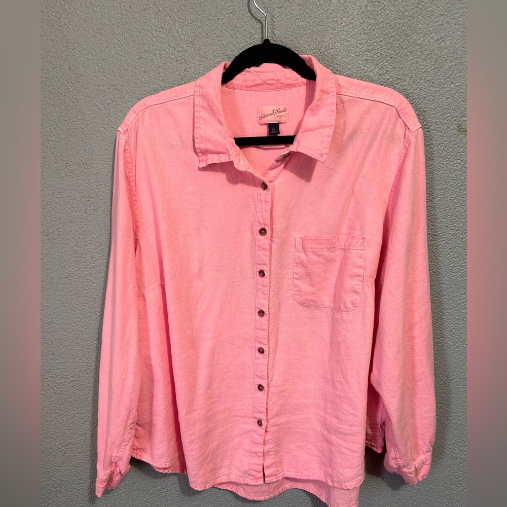 Universal Thread Part Linen Button Down Xxl - image 1